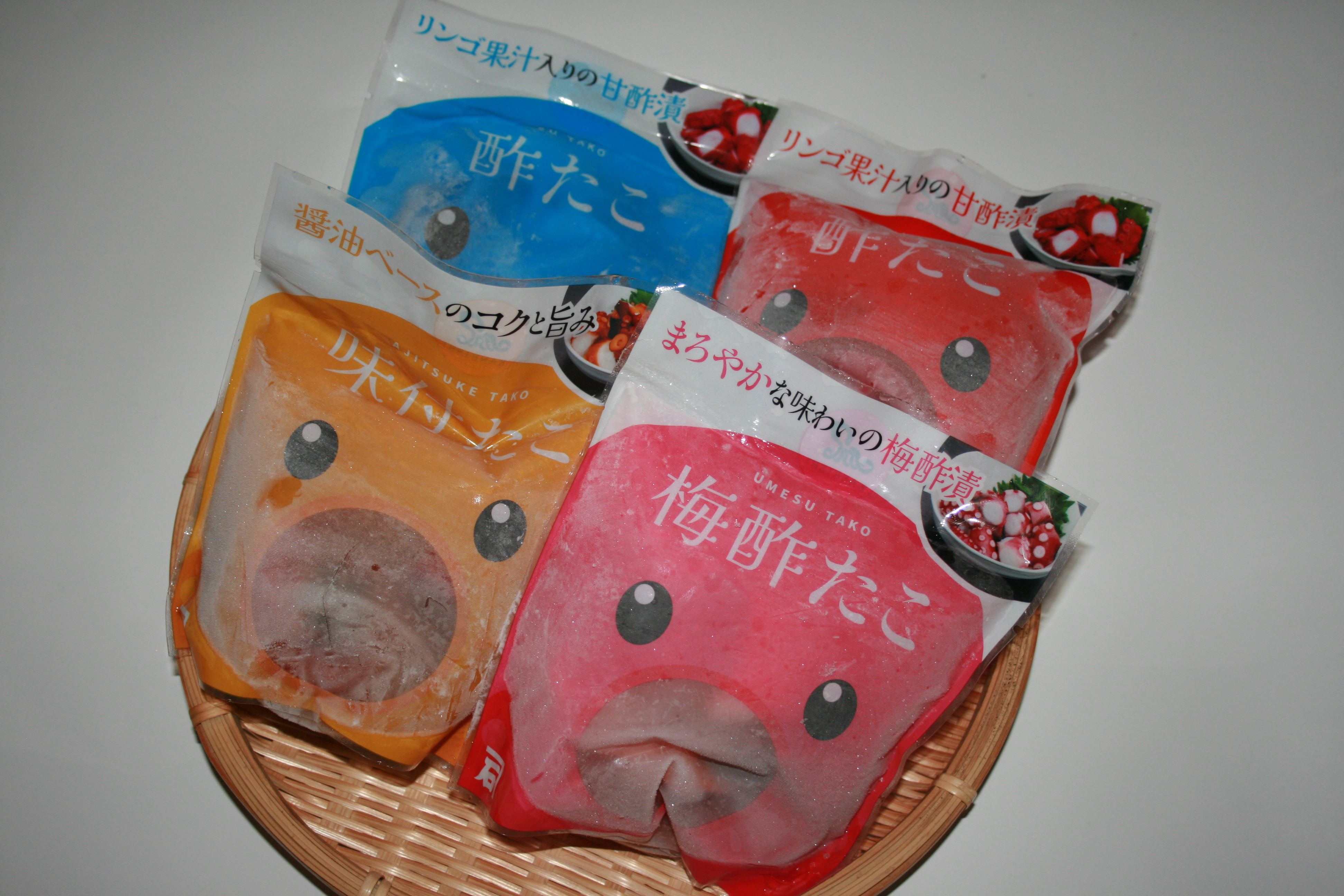 スタンドパック3種(酢蛸・梅酢蛸・味付け蛸)